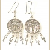 Large Silver Ankh Earring